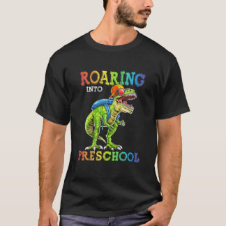 Roaring Into Preschool Dinosaur T Rex Back To Scho T-Shirt