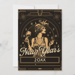 Roaring Into the New Year Holiday Card
