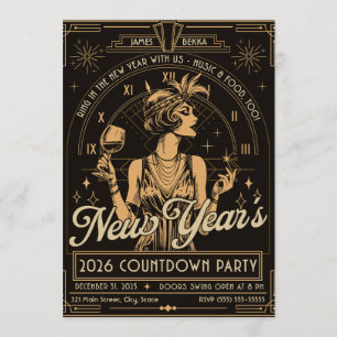 Roaring Into the New Year Invitation