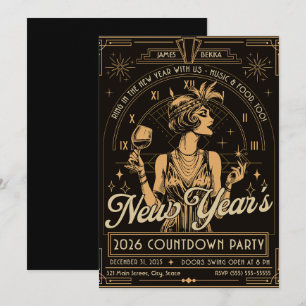 Roaring Into the New Year Invitation