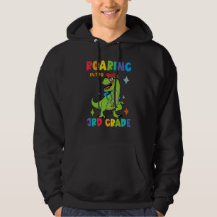 Roaring Intro 3rd Grade Dinosaur Rex Boys Back To  Hoodie