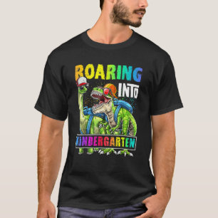 Roaring Kindergarten Dinosaur Backpack Back To Sch T-Shirt