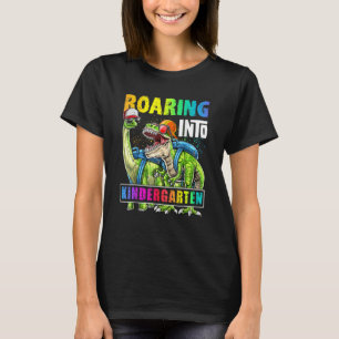 Roaring Kindergarten Dinosaur Backpack Back To Sch T-Shirt
