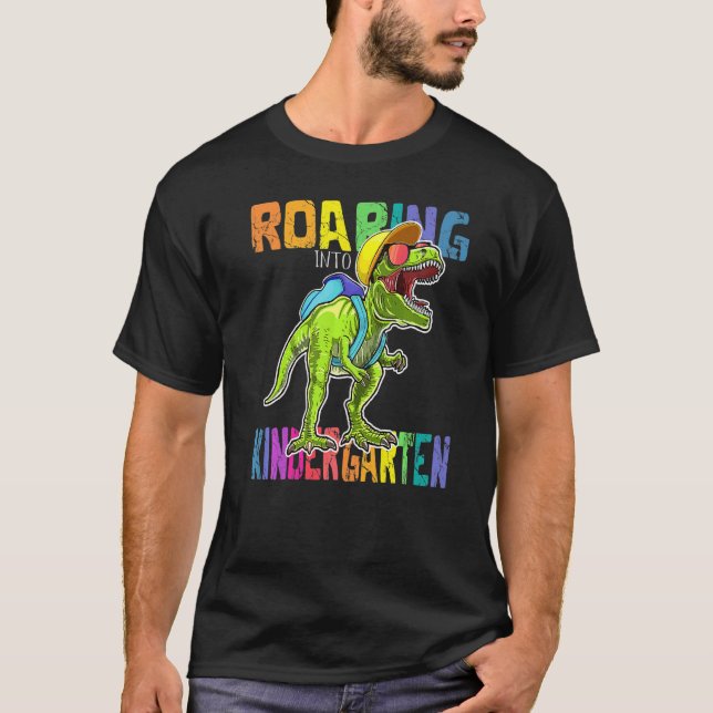 Roaring Kindergarten Dinosaur Rex Back To School   T-Shirt (Front)