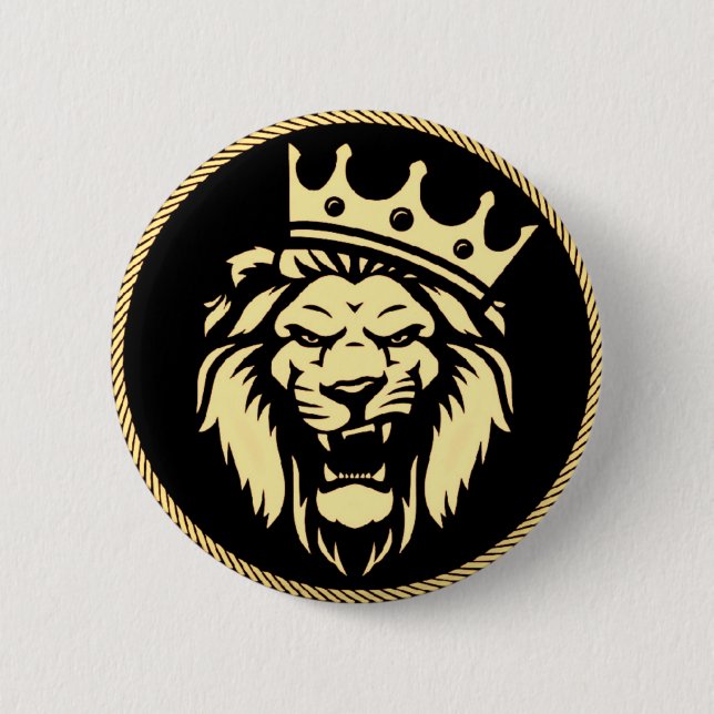 Roaring King Lion Button (Front)