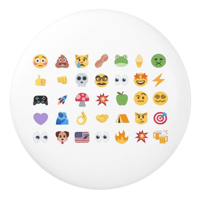 Roaring Kitty 35 Emoji Timeline GME MOASS DFV meme Ceramic Knob (Front)