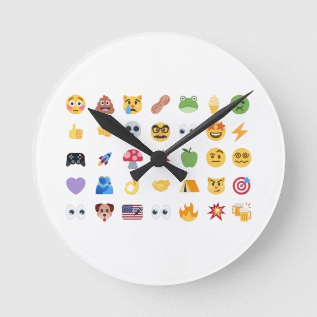 Roaring Kitty 35 Emoji Timeline GME MOASS DFV meme Round Clock (Front)