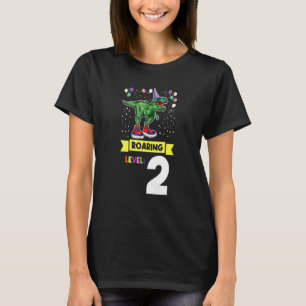 Roaring Level 2 2nd Birthday Boy's Birthday T-Shirt