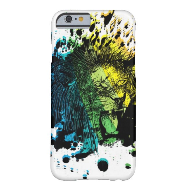 Roaring Lion and Rainbow Abstract Case-Mate iPhone Case (Back)