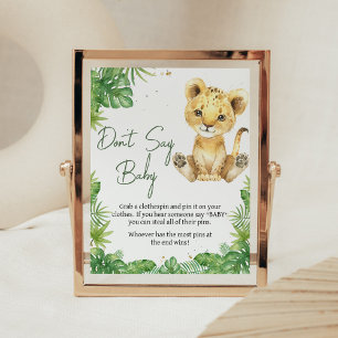 Roaring Lion Baby Shower Don't Say Baby Poster