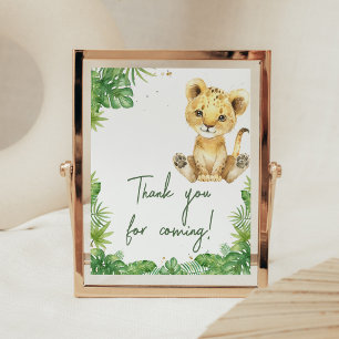 Roaring Lion Baby Shower Thank you for Coming Poster