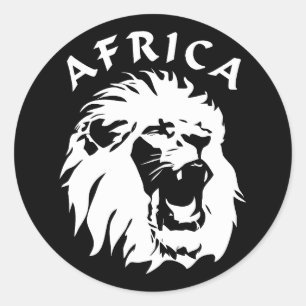 Roaring Lion Face   Africa Classic Round Sticker