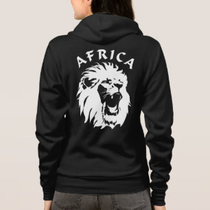 Roaring Lion Face   Africa Hoodie