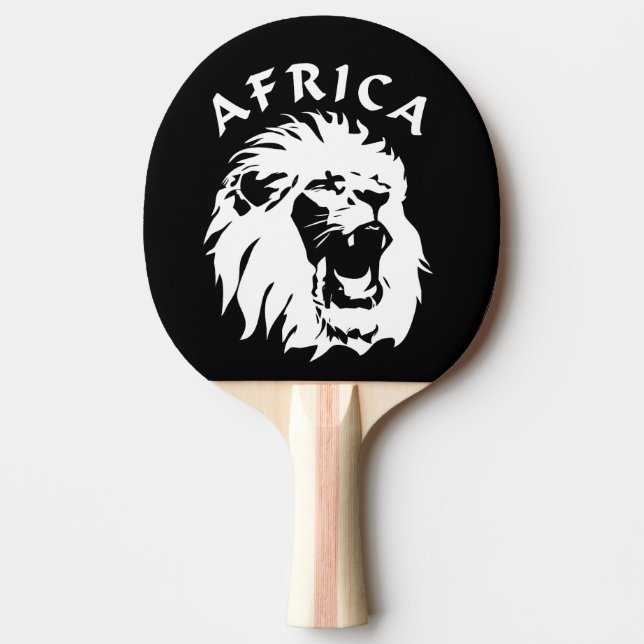 Roaring Lion Face | Africa Ping Pong Paddle (Front)