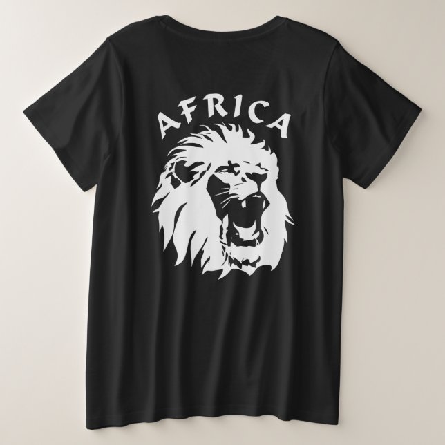 Roaring Lion Face | Africa Plus Size T-Shirt (Design Back)