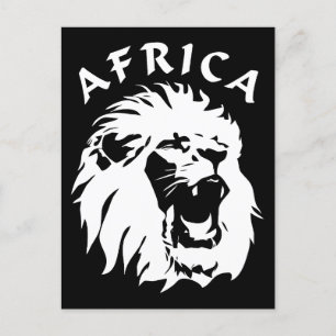 Roaring Lion Face Africa Postcard