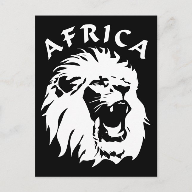 Roaring Lion Face | Africa Postcard (Front)