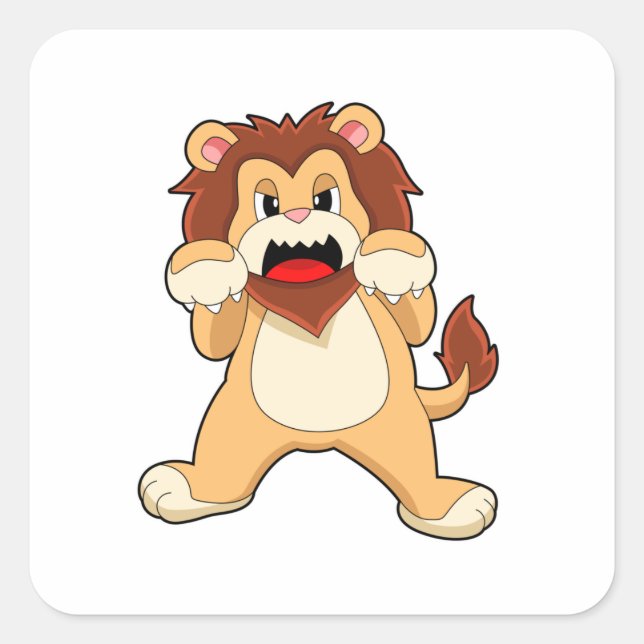 Roaring Lion.PNG Square Sticker (Front)