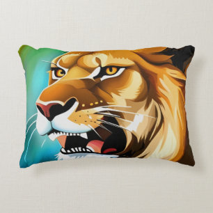 Roaring Lion Side Posed Portrait-57566 Decorative Cushion
