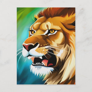 Roaring Lion Side Posed Portrait-57566 Holiday Postcard