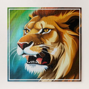 Roaring Lion Side Posed Portrait-57566 Jigsaw Puzzle