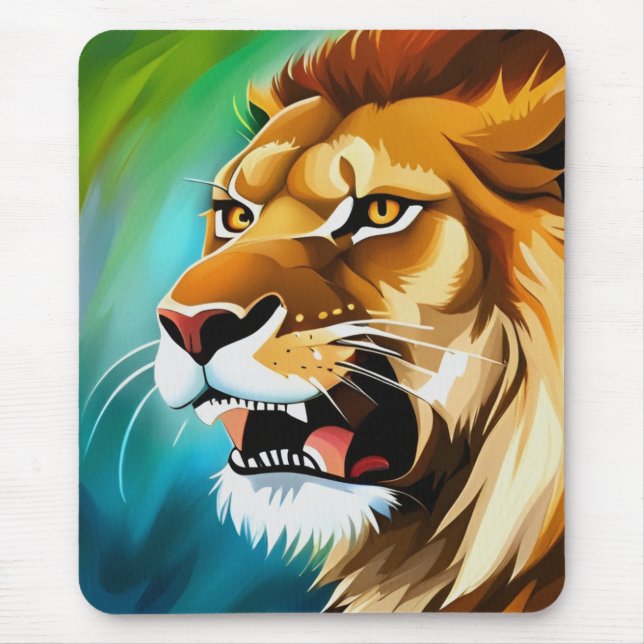 Roaring Lion Side Posed Portrait-57566 Mouse Pad (Front)