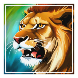Roaring Lion Side Posed Portrait-57566 Photo Print