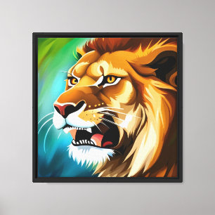 Roaring Lion Side Posed Portrait Canvas Print