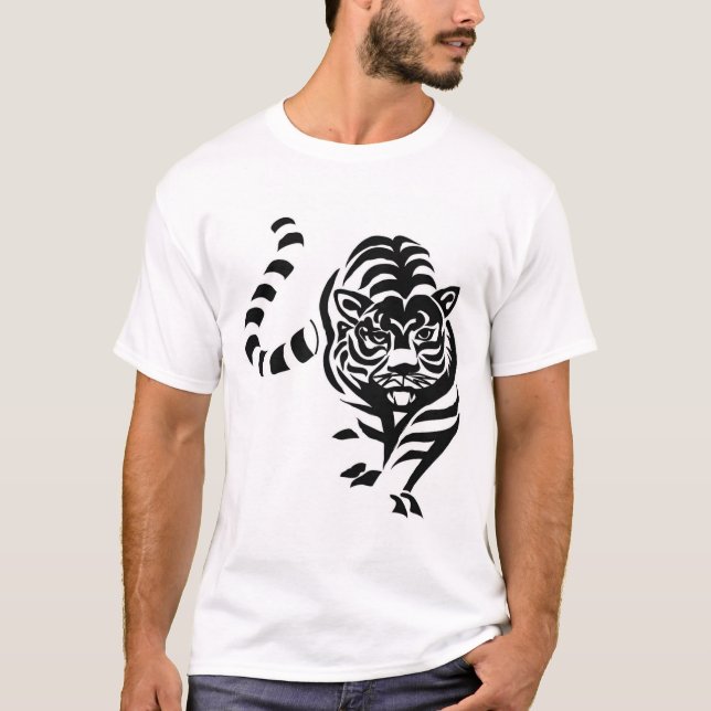 Roaring Majesty: Tiger T-Shirt Design (Front)