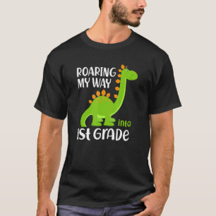 Roaring My Way Into 1st Grade Back To School Dinos T-Shirt