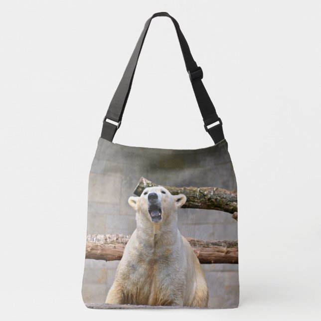 Roaring Polar Bear Adventure Crossbody Bag (Front)