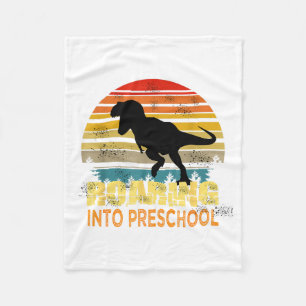 Roaring Preschool Dinosaur Back To School First Fleece Blanket