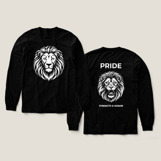 Roaring Pride: Strength & Honor Lion Tri-Blend Shirt (Design Front & Back)