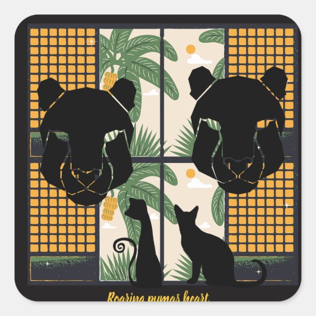 Roaring Pumas Hearts  Square Sticker (Front)