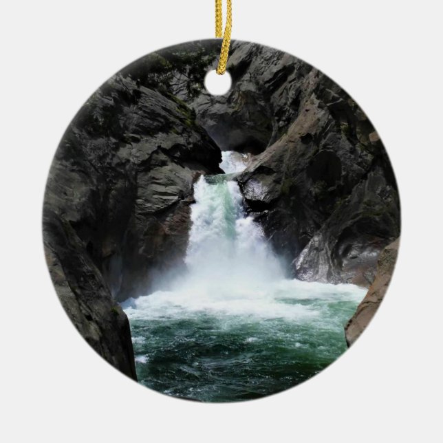 Roaring River Falls, King's Canyon, CA Ceramic Tree Decoration (Front)