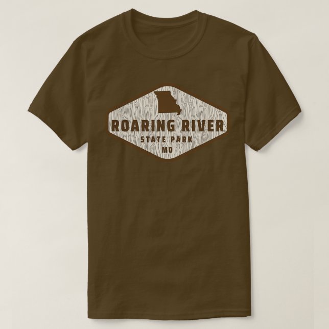 Roaring River State Park Missouri Tree Log Texture T-Shirt (Design Front)
