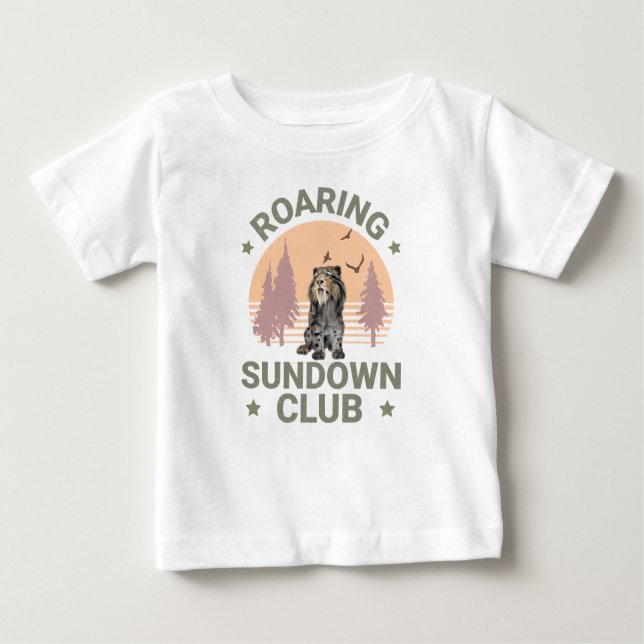 Roaring Sundown Club Sabertooth Tiger Baby T-Shirt (Front)