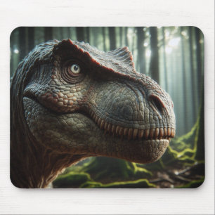 Roaring Through Time: T-Rex in the Forest Mouse Pad