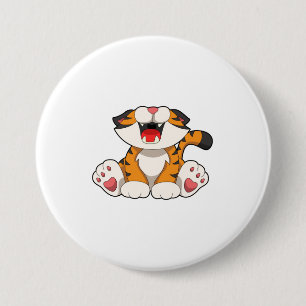 Roaring tiger 7.5 cm round badge