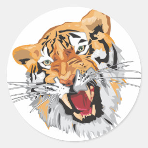 Roaring Tiger Classic Round Sticker