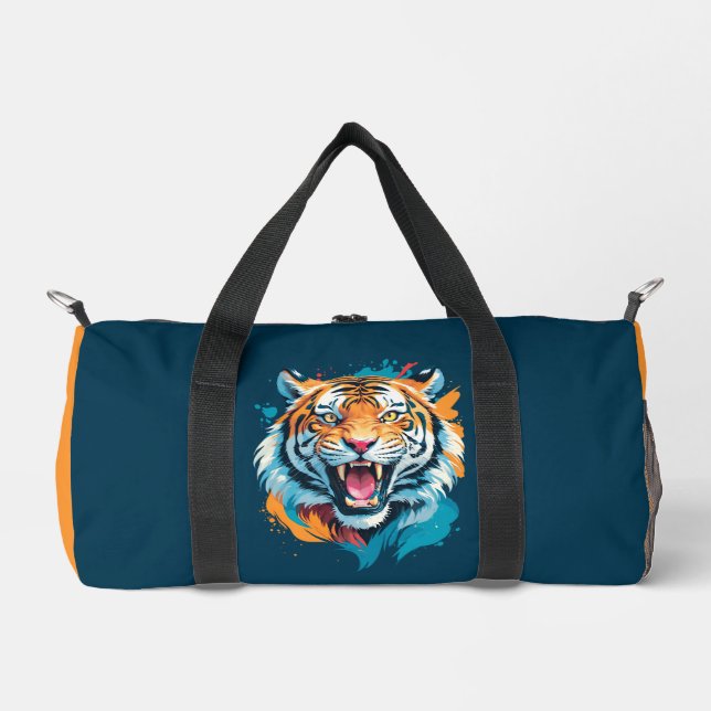 Roaring Tiger Face Duffle Bag (Front)