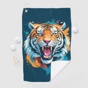 Roaring Tiger Face Golf Towel
