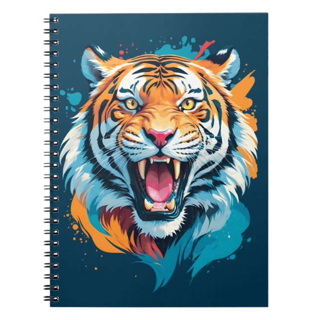 Roaring Tiger Face Notebook (Front)