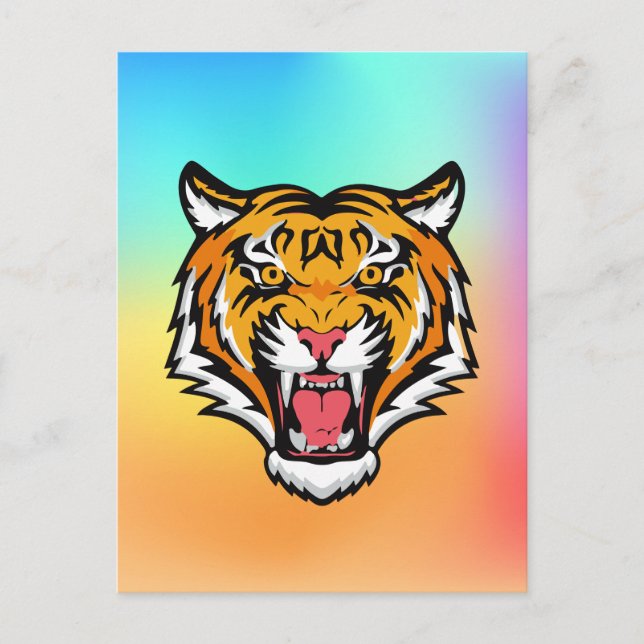 Roaring Tiger Head-25818 Holiday Postcard (Front)