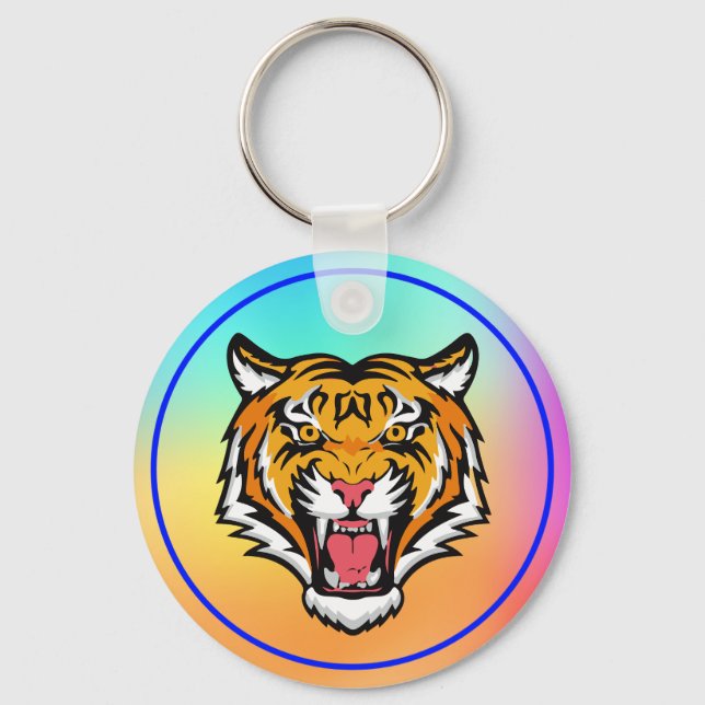 Roaring Tiger Head-25818 Key Ring (Front)