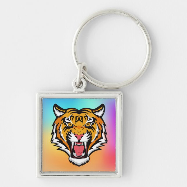 Roaring Tiger Head-25818 Key Ring (Front)