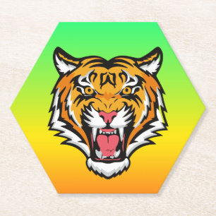 Roaring Tiger Head-25818 Paper Coaster