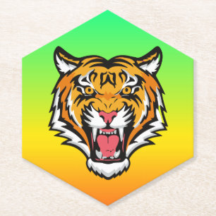 Roaring Tiger Head-25818 Paper Coaster