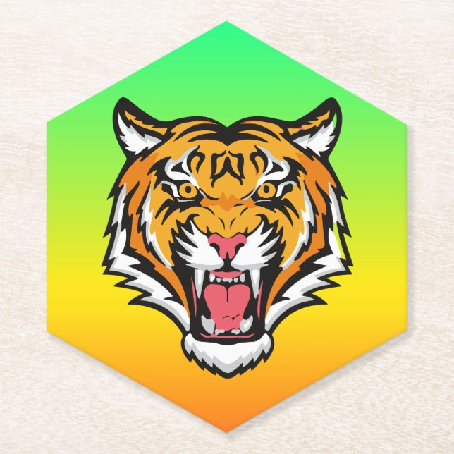Roaring Tiger Head-25818 Paper Coaster (Front)