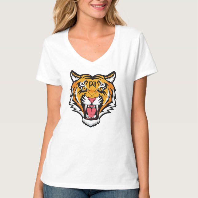 Roaring Tiger Head-25818 T-Shirt (Front)
